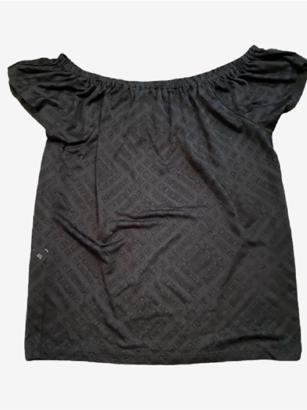 Express Black Off-Shoulder Short Sleeve Top